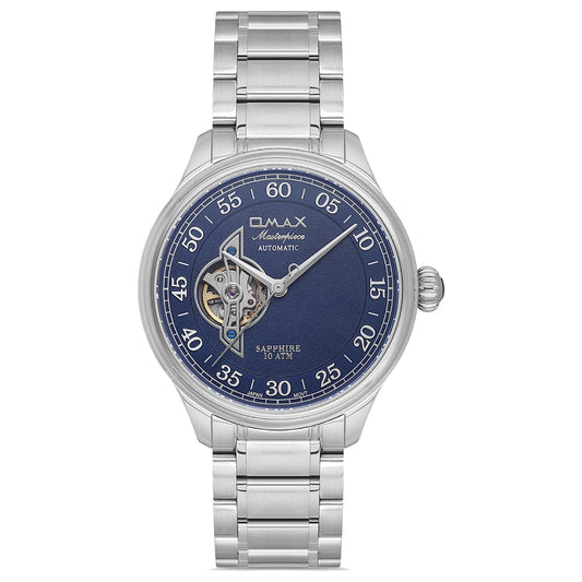 Omax Masterpiece Automatic Men’s Watch, Blue Dial, Sapphire Stainless Steel Band, Water Resistant